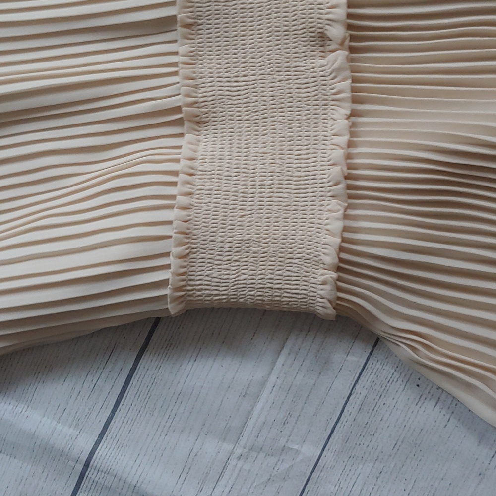 Nanette Lepore Cream Pleated Midi Dress NWT - Picture 4 of 14